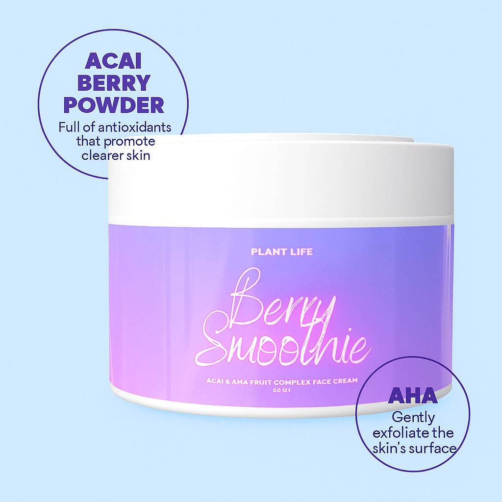 Berry Smoothie - For Glass Skin - Acai & AHA Fruit Complex Face Cream - 100ml