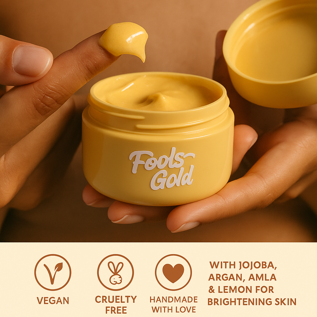 Fools Gold - Gold Face Cream with Jojoba, Argan, Alma & Lemon Essential Oil - 50ml