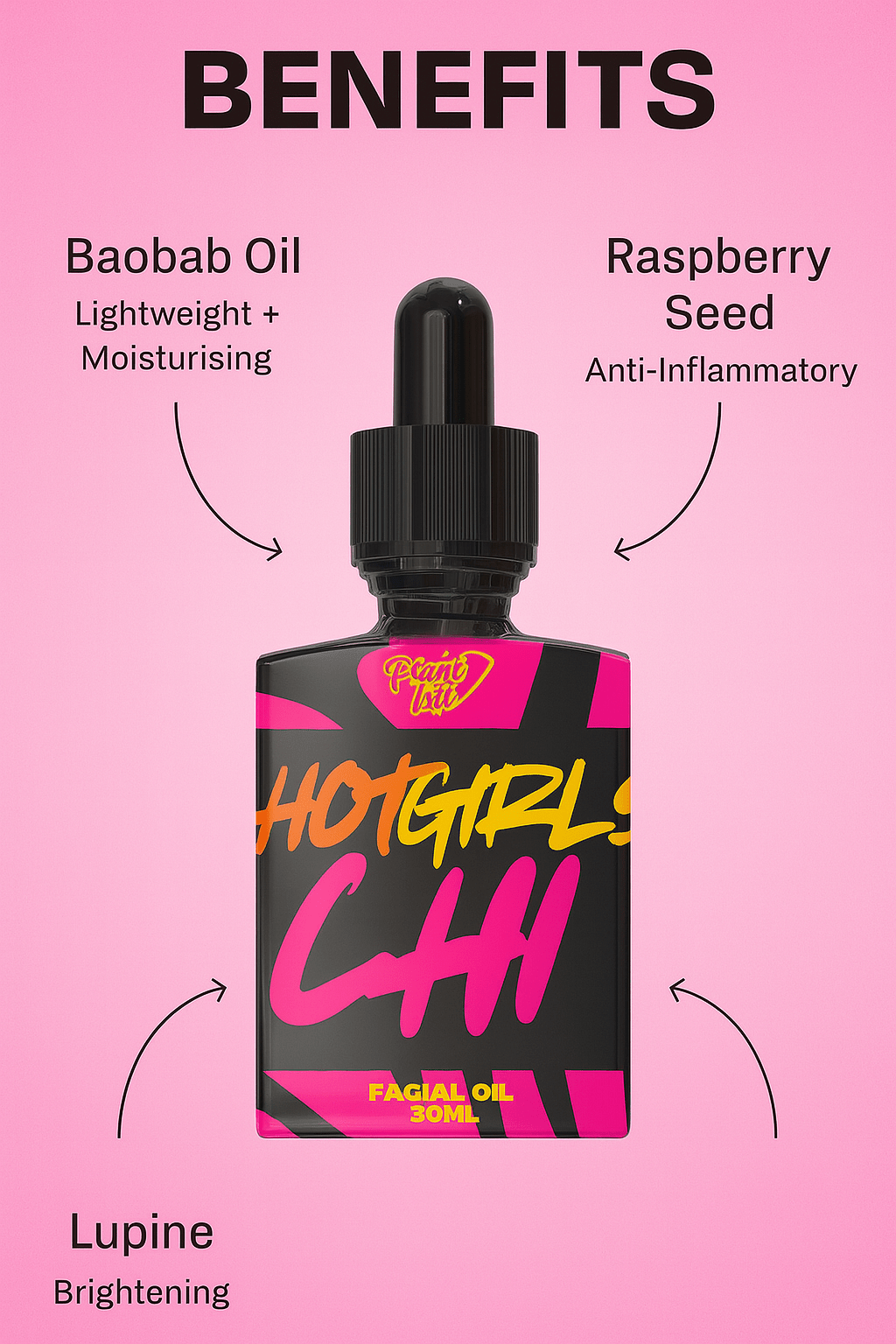 Hot Girl Chi - Lupine & Raspberry 100% Natural Facial Oil - 30ml