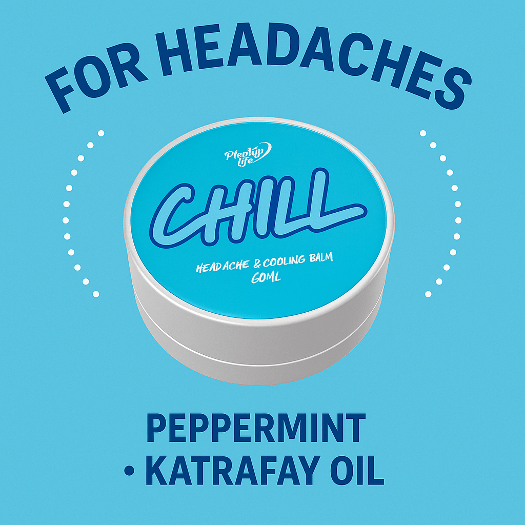 Chill Balm - For Headaches & Mediation - Rosemary & Katrafay - Made with 100% Natural Oils & Butters - 60ml