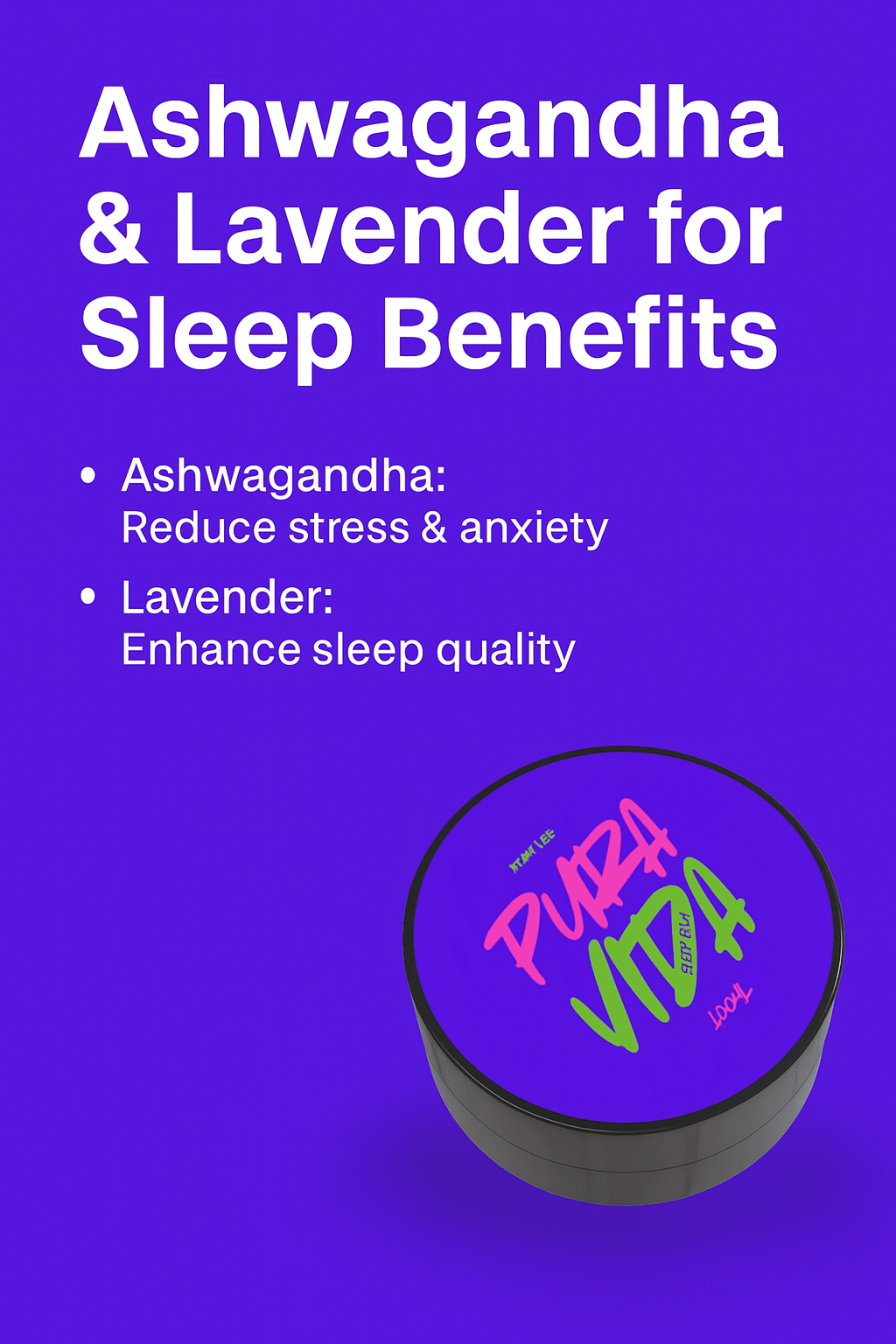 Pura Vida - Ashwagandha & Lavender Balm for Insomnia - 100ml