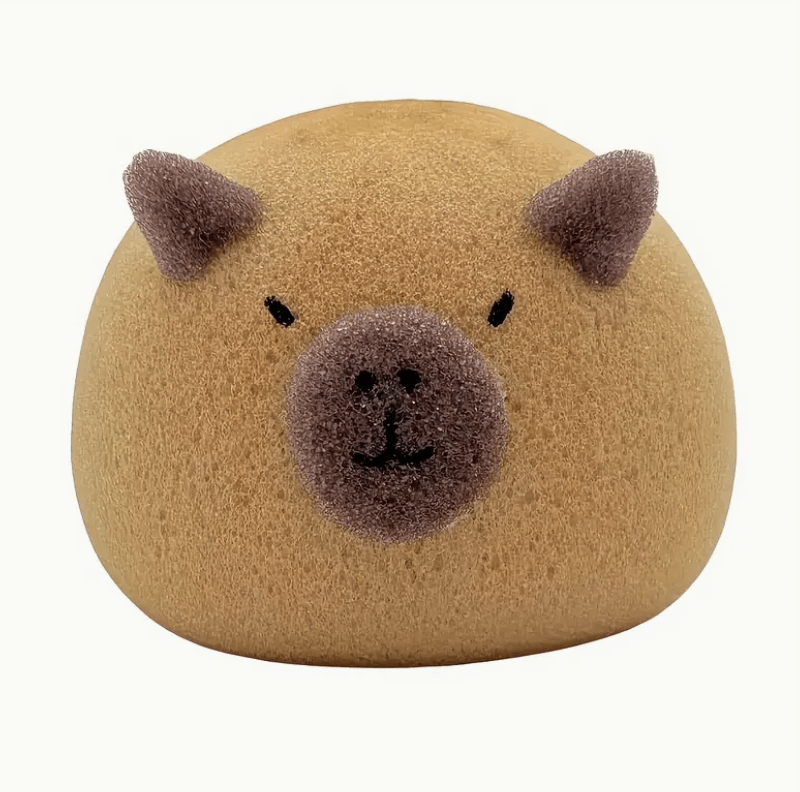 Capybara Bath Sponge - Gentle Exfoliating Shower Scrubber for Face & Body - PLANT LIFE